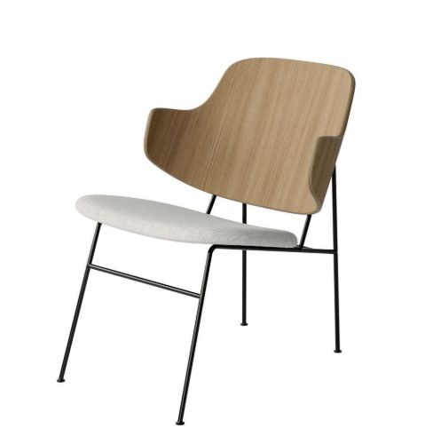 Audo Copenhagen The Penguin Lounge Chair  SH: 42 cm - Natural Oak/Hallingdal Grey