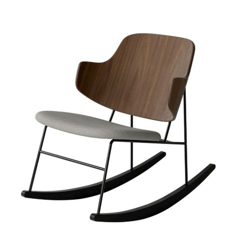 Audo Copenhagen The Penguin Rocking Chair SH: 42 cm - Walnut/Re-Wool Beige