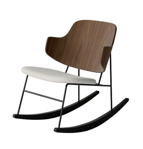 Audo Copenhagen The Penguin Rocking Chair SH: 42 cm - Walnut/Hallingdal Grey
