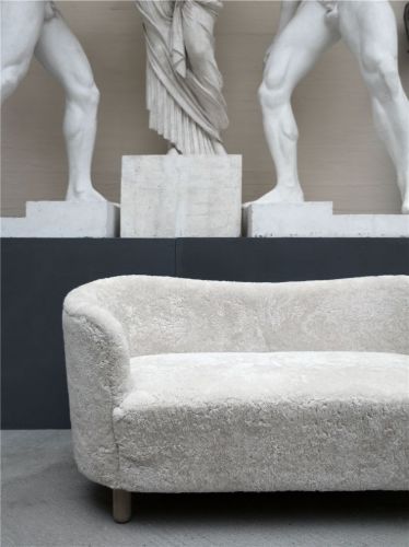 Audo Copenhagen Mingle Sofa L: 154 cm - Sheepskin Moonlight/Natural Oak