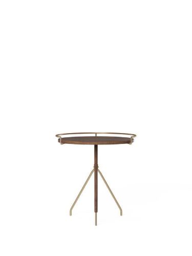Audo Copenhagen Umanoff Side Table H: 45 cm - Polished Brass/Walnut