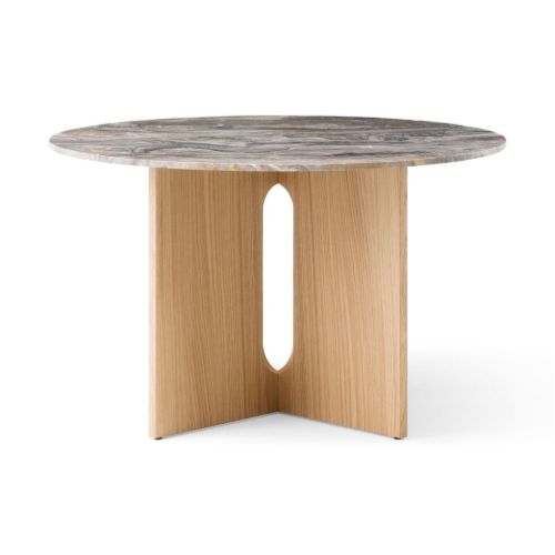 Audo Copenhagen Androgyne Dining Table Ø: 120 cm - Natural Oak/Grey Galaxy Marble