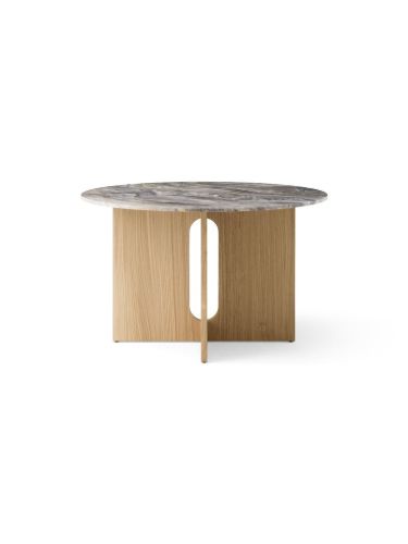 Audo Copenhagen Androgyne Dining Table Ø: 120 cm - Natural Oak/Grey Galaxy Marble