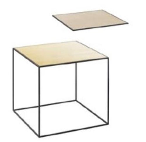 Audo Copenhagen Twin 35 Table 35x35 cm - Sort Stel/Eg/Messing