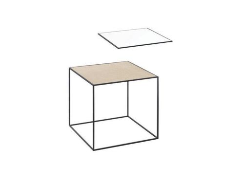 Audo Copenhagen Twin 35 Table 35x35 cm - Sort Stel/Hvid/Eg 