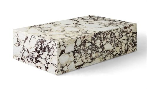 Audo Copenhagen Plinth Low H: 27 cm - Rose Calacatta Viola Marble