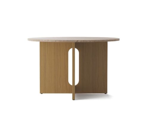 Audo Copenhagen Androgyne Dining Table Ø: 120 cm - Natural Oak/Kunis Breccia Sand