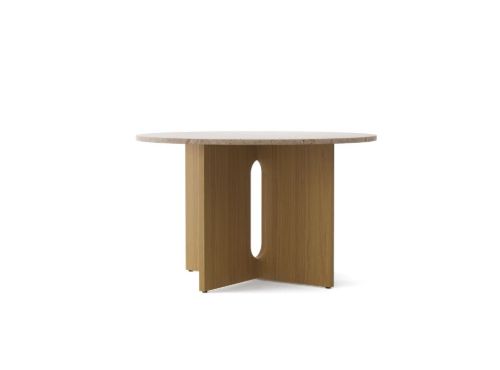Audo Copenhagen Androgyne Dining Table Ø: 120 cm - Natural Oak/Kunis Breccia Sand