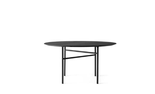 Audo Copenhagen Snaregade Dining Table Round Ø: 138 cm - Black Steel / Black Oak