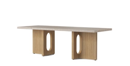 Audo Copenhagen Androgyne Lounge Table 120x45 cm - Natural Oak / Kunis Breccia Sand