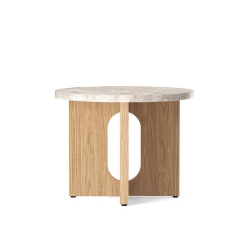 Audo Copenhagen Androgyne Side Table Ø: 50 cm - Natural Oak/Kunis Breccia