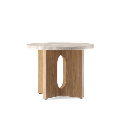 Audo Copenhagen Androgyne Side Table Ø: 50 cm - Natural Oak/Kunis Breccia