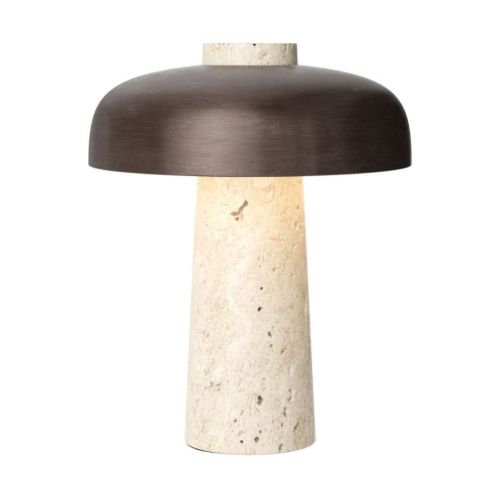 Audo Copenhagen Reverse Portable Table Lamp H: 24,5 cm - Travertine Sand