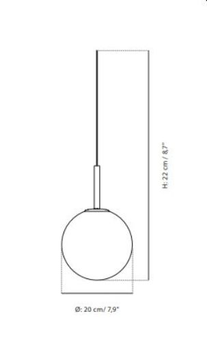 Audo Copenhagen TR Bulb Pendant Ø: 20 cm - Matte Bulb/Brushed Brass
