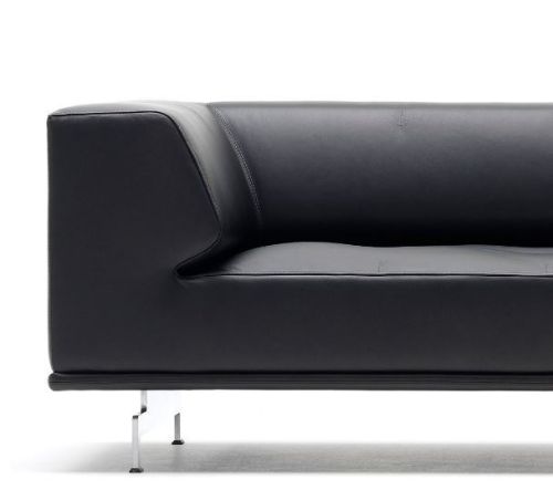 Fredericia Furniture 4511 Delphi 3 Pers. Sofa L: 240 cm - Sort Læder/Aluminium - kampagne