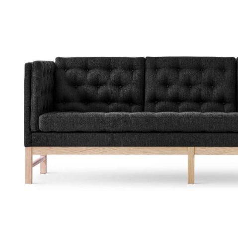 Fredericia Furniture Erik Jørgensen EJ 315-2 2 Pers. Sofa L: 153 cm - Mood 2104 Sort/Sæbebehandlet Eg