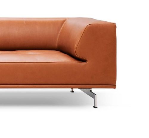 Fredericia Furniture Delphi Elements Sofa m. Chaiselong L: 325 cm - Cognac 95/Aluminium