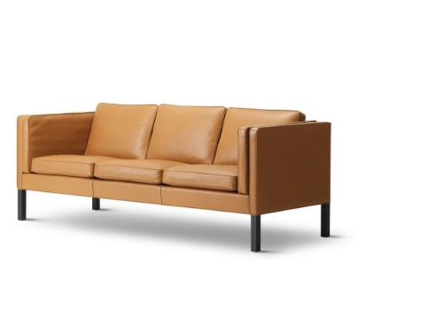 Fredericia Furniture 2335 Mogensen 2,5 Pers. Sofa L: 180 cm - Læder Max 91 Chestnut/Sortlakeret Eg