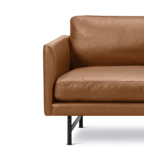 Fredericia Furniture 5652 Calmo 2 Pers. Sofa 95 L: 200 cm - Cognac Primo Læder/Sortlakeret Stel
