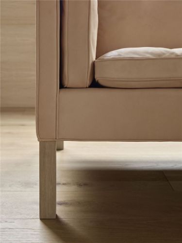 Fredericia Furniture 2213 Mogensen 3 Pers. Sofa L: 221 cm - Vegeta 90 Læder/Olieret Eg
