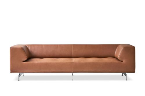 Fredericia Furniture 4511 Delphi 3 Pers. Sofa L: 240 cm - Cognac 95/Aluminium