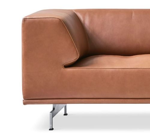 Fredericia Furniture 4511 Delphi 3 Pers. Sofa L: 240 cm - Cognac 95/Aluminium