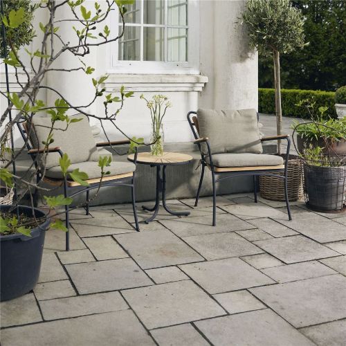 Mandalay Marguerit Loungebord Ø: 50 cm - Teak/Antracit