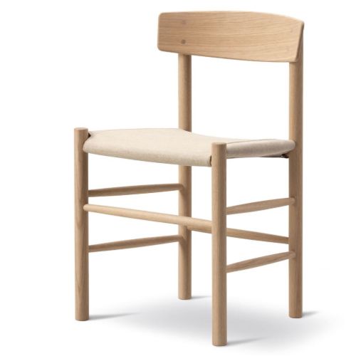 Fredericia Furniture 3339 J39 Mogensen Spisebordsstol - Sæbebehandlet Eg/Natur Canvas