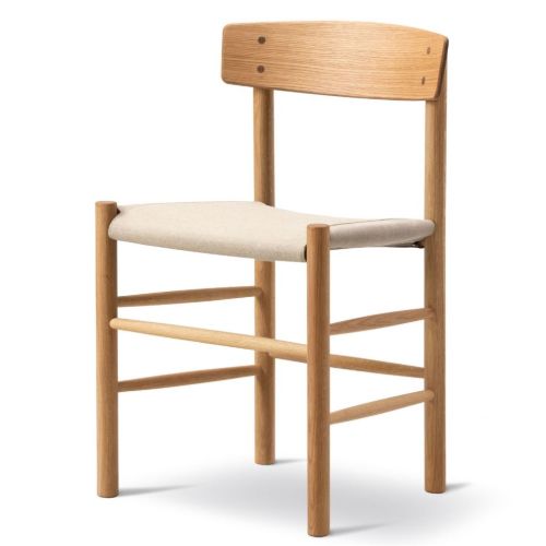 Fredericia Furniture 3339 J39 Mogensen Spisebordsstol - Olieret Eg/Natur Canvas