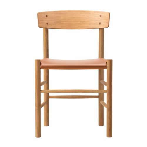 Fredericia Furniture 3339 J39 Mogensen Spisebordsstol - Olieret Eg/Cognac Læder