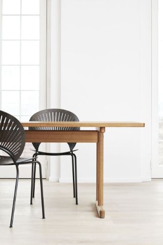 Fredericia Furniture 3396 Trinidad Sædepolstret Stol SH: 46,5 cm - Sort Ask m. Sort Primo Læder/Sort