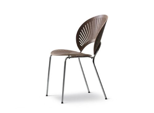 Fredericia Furniture 3398 Trinidad Stol SH: 45,5 cm - Valnød/Krom