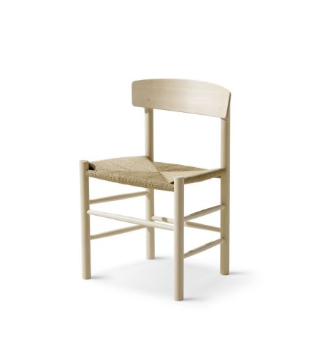 Fredericia Furniture 3239 J39 Mogensen Spisebordsstol SH: 46,5 cm - Sæbebehandlet Bøg/Natur Flet