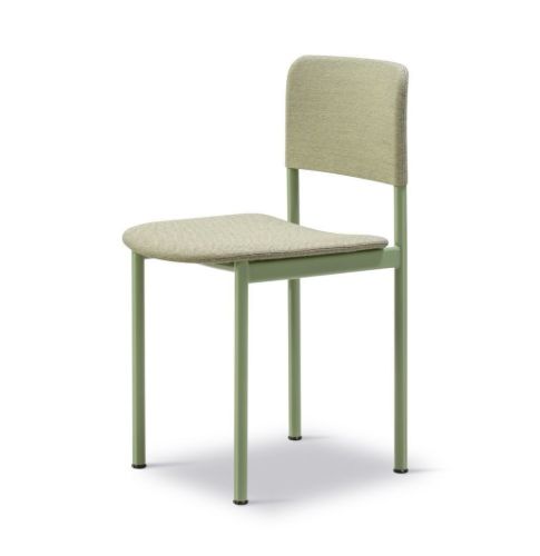 Fredericia Furniture 3414 Plan Fuldpolstret Stol SH: 45 cm - Steelcut Trio 924/Modernist Green Lacquered