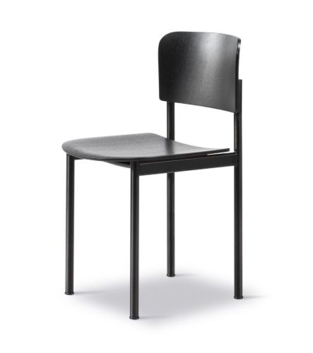 Fredericia Furniture 3412 Plan Stol SH: 45 cm - Sortlakeret Eg/Sort