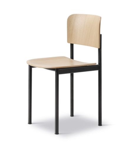Fredericia Furniture 3412 Plan Stol SH: 45 cm - Lakeret Eg/Sort