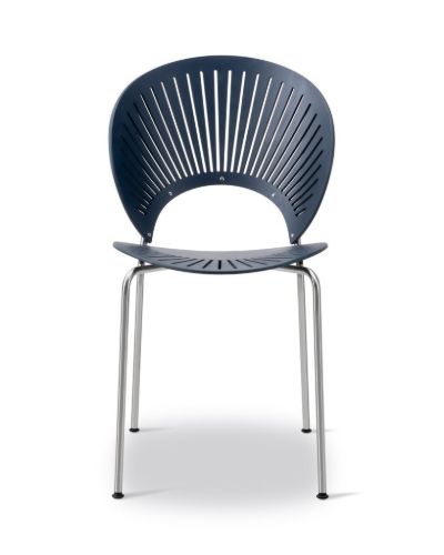 Fredericia Furniture 3398 Trinidad Stol SH: 45,5 cm - Nordic Blue Bøg/Krom