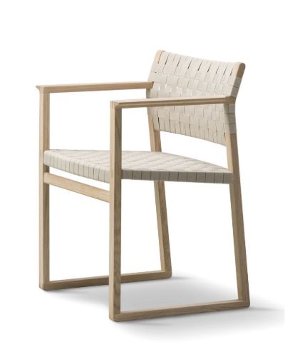 Fredericia Furniture BM62 Børge Mogensen Stol SH: 45,5 cm - Lakeret Eg/Gjordeflet Natur OUTLET