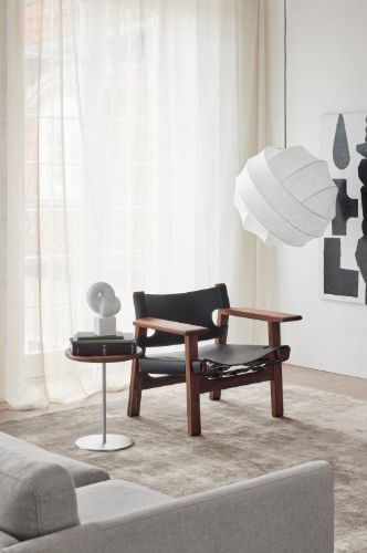 Fredericia Furniture 2226 Den Spanske Stol af Børge Mogensen  - Sort Læder/sæbebehandlet eg