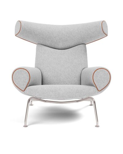 Fredericia Furniture Wegner Ox Chair  - Hallingdal 116/Max 95 Læder Cognac/Børstet Rustfrit Stål
