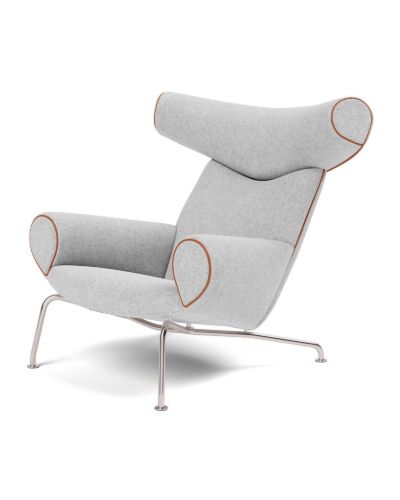 Fredericia Furniture Wegner Ox Chair  - Hallingdal 116/Max 95 Læder Cognac/Børstet Rustfrit Stål