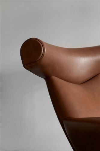Fredericia Furniture 1000 Wegner Ox Chair SH: 36 cm - Cognac Læder/Forkromet Stål