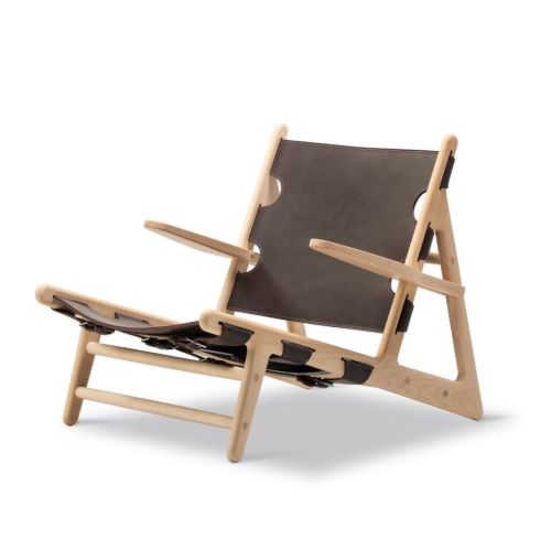 Fredericia Furniture 2229 Børge Mogensen Limited Edition Jagtstolen 75-Års Jubilæum - Olieret Ask/Mørkebrun Læder