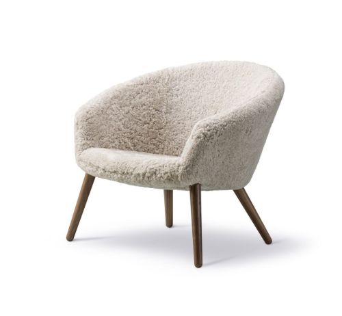 Fredericia Furniture 2631 Ditzel Loungestol SH: 37 cm - Sheepskin/Røget Eg