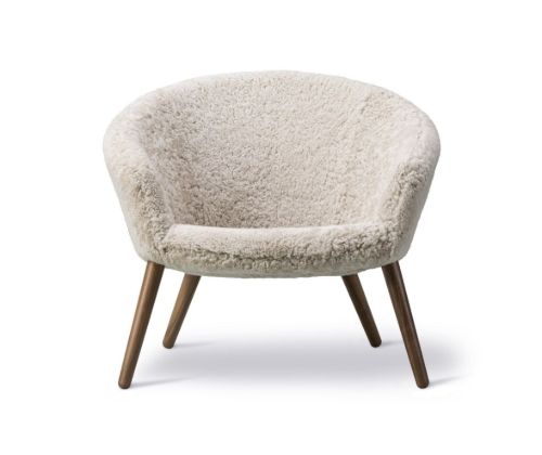 Fredericia Furniture 2631 Ditzel Loungestol SH: 37 cm - Sheepskin/Røget Eg