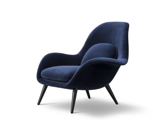 Fredericia Furniture 1770 Swoon Loungestol SH: 40 cm - Harald 792/Sortlakeret Eg