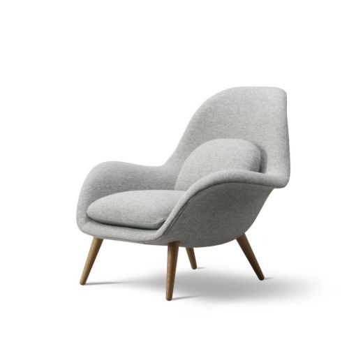 Fredericia Furniture 1770 Swoon Loungestol SH: 40 cm - Hallingdal 116/Lakeret Eg