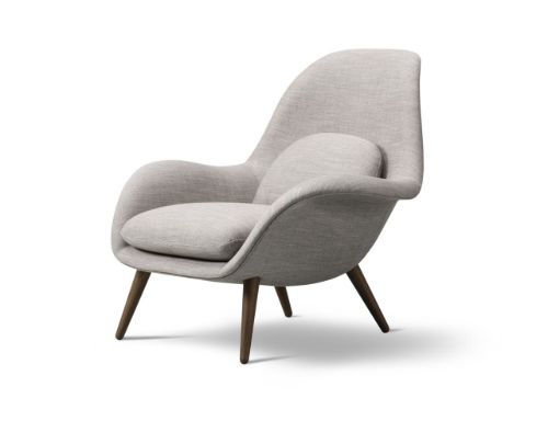 Fredericia Furniture 1770 Swoon Loungestol SH: 40 cm - Ruskin 10/Røget Eg