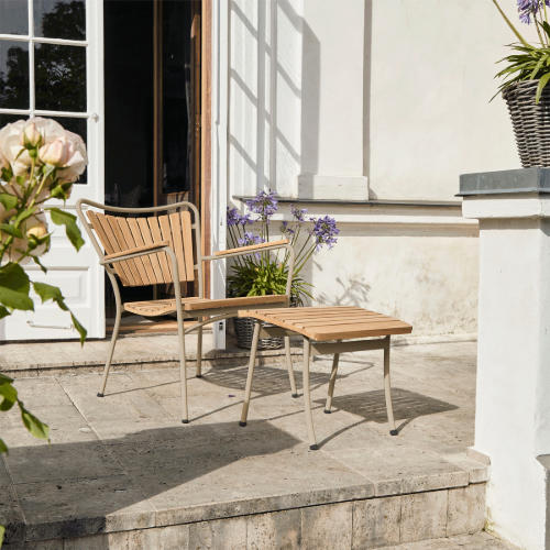 Mandalay Marguerit Loungesæt Loungestol og Fodskammel - Teak/Taupe