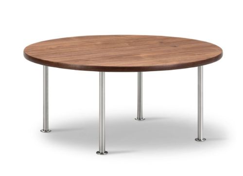 Fredericia Furniture Wegner Ox Table Ø: 80 cm H: 41 cm - Stål/Olieret Valnød